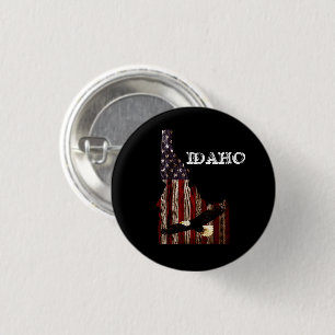 BALD EAGLE BURNT WOOD - IDAHO PATRIOT CLR 3 CM ROUND BADGE