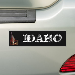 BALD EAGLE BURNT WOOD - IDAHO PATRIOT CLR BUMPER STICKER