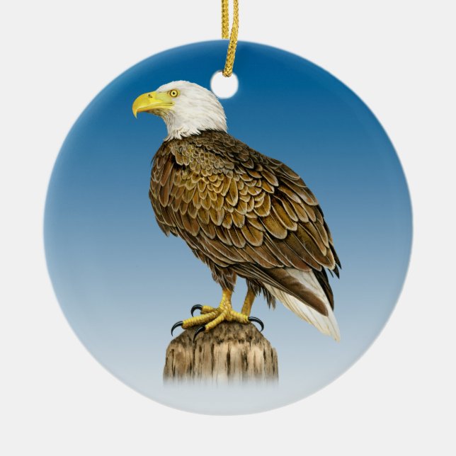 Bald Eagle Ceramic Ornament (Front)