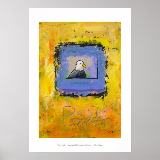 Bald eagle colourful modern art power confidence poster (Front)
