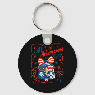 Bald Eagle Coquette Bow All American Girl Happy 4t Key Ring
