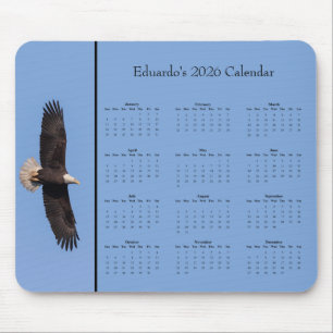 Bald Eagle: Customize full year 2026 calendar Mouse Pad