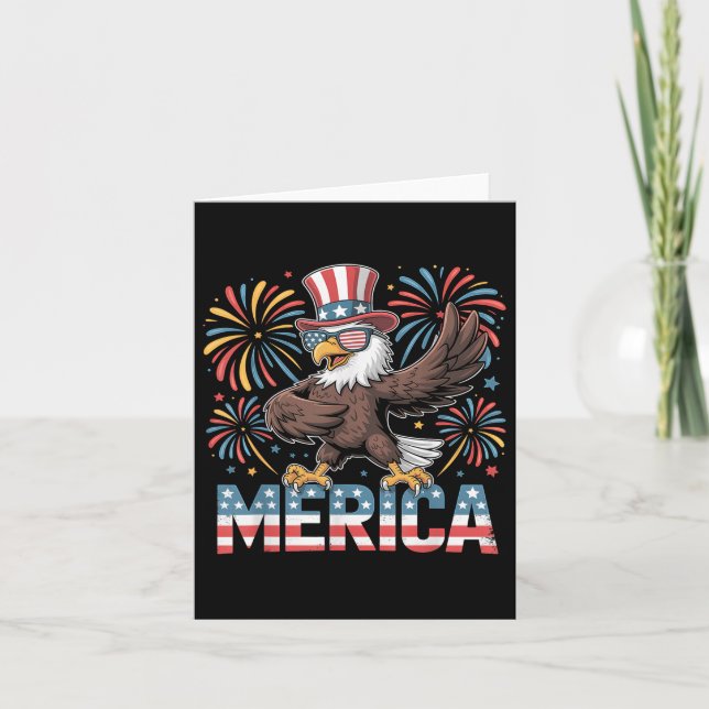 Bald Eagle Dancing ‘merica Tee Funny Patriotic Usa Card (Front)