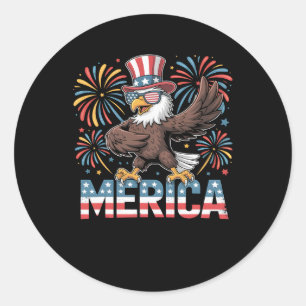 Bald Eagle Dancing ‘merica Tee Funny Patriotic Usa Classic Round Sticker