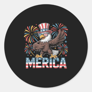 Bald Eagle Dancing ‘merica Tee Funny Patriotic Usa Classic Round Sticker