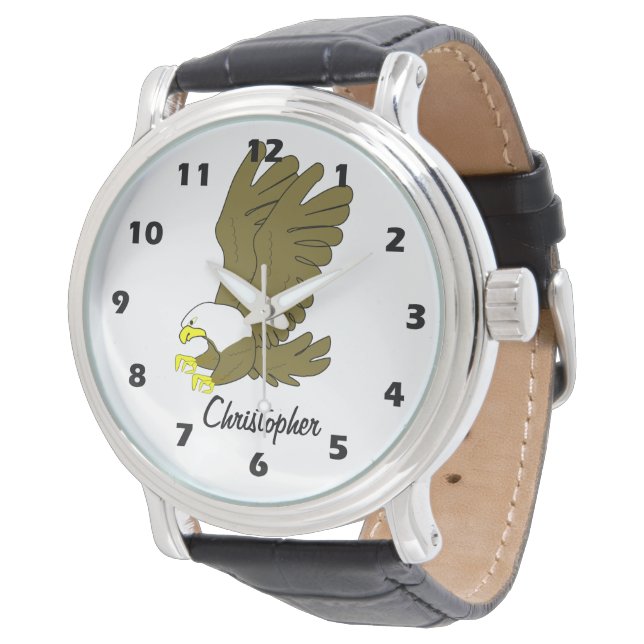 Bald Eagle Design Personalised Watch (Angled)