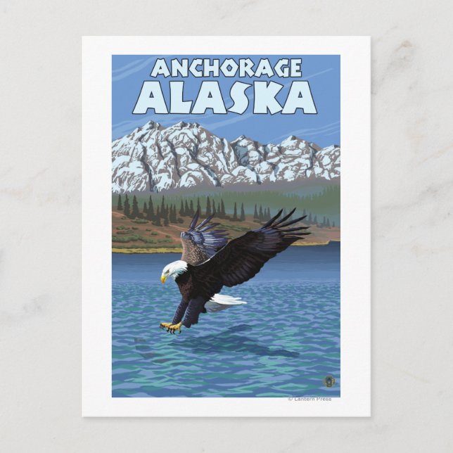 Bald Eagle Diving - Anchorage, Alaska Postcard (Front)