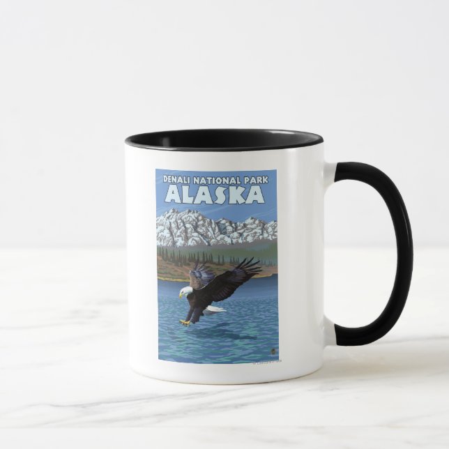 Bald Eagle Diving - Denali National Park, Alaska Mug (Right)