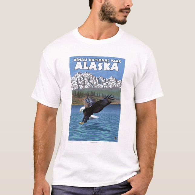 Bald Eagle Diving - Denali National Park, Alaska T-Shirt (Front)