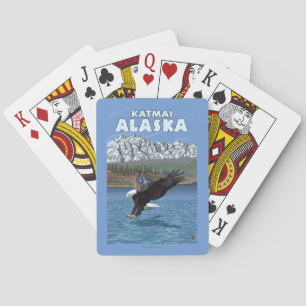 Bald Eagle Diving - Katmai, Alaska Playing Cards