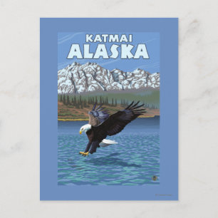 Bald Eagle Diving - Katmai, Alaska Postcard