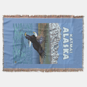 Bald Eagle Diving - Katmai, Alaska Throw Blanket