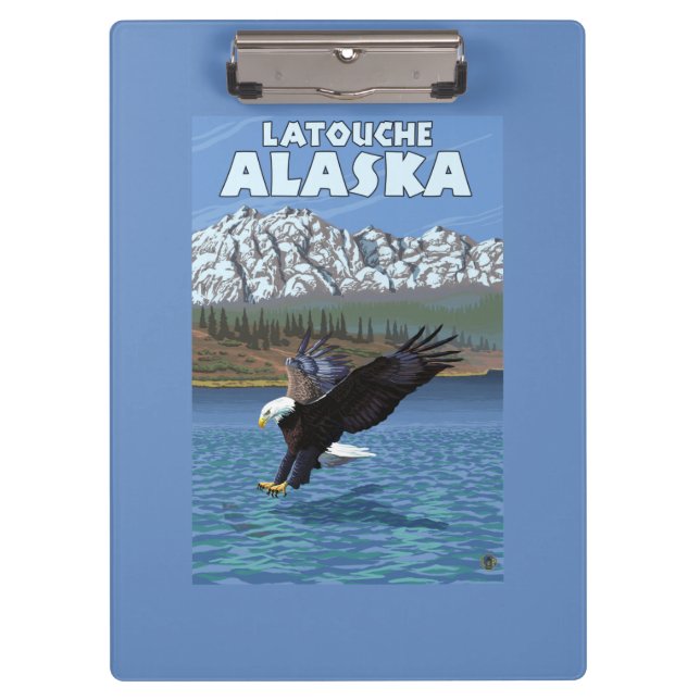 Bald Eagle Diving - Latouche, Alaska Clipboard (Front)