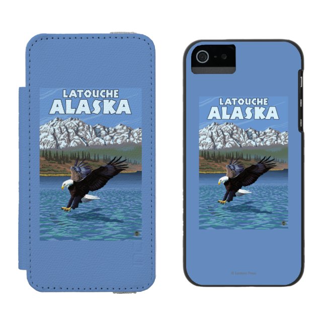 Bald Eagle Diving - Latouche, Alaska Incipio iPhone Wallet Case (Side by Side)