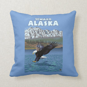 Bald Eagle Diving - Seward, Alaska Cushion