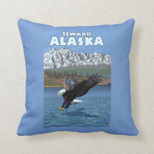 Bald Eagle Diving - Seward, Alaska Cushion