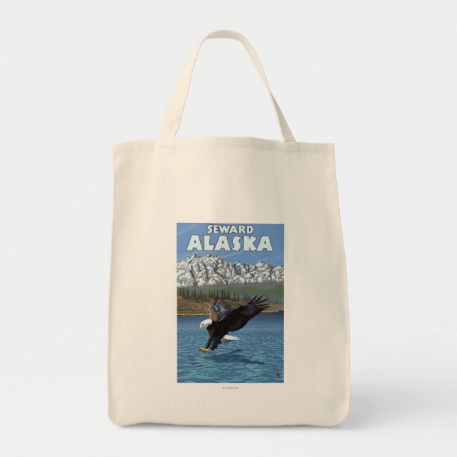 Bald Eagle Diving - Seward, Alaska Tote Bag (Front)