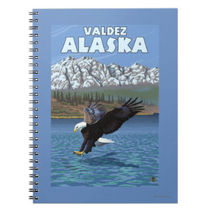 Bald Eagle Diving - Valdez, Alaska Notebook