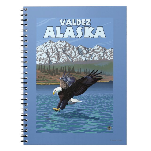 Bald Eagle Diving - Valdez, Alaska Notebook (Front)