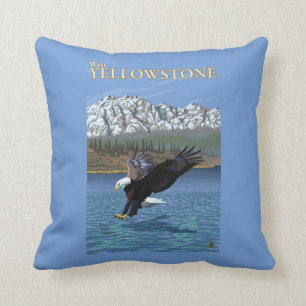 Bald Eagle Diving - West Yellowstone, MT Cushion