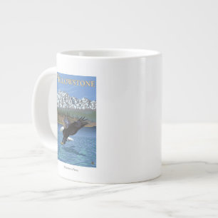 Bald Eagle Diving - West Yellowstone, MT Large Coffee Mug