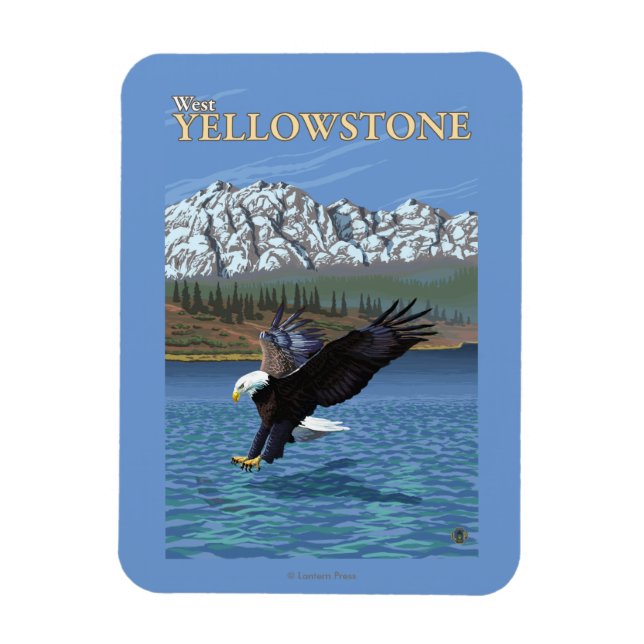 Bald Eagle Diving - West Yellowstone, MT Magnet (Vertical)