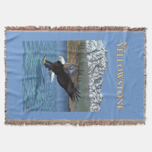Bald Eagle Diving - West Yellowstone, MT Throw Blanket