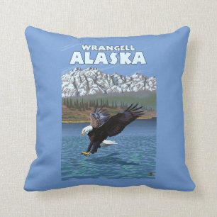 Bald Eagle Diving - Wrangell, Alaska Cushion