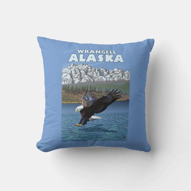 Bald Eagle Diving - Wrangell, Alaska Cushion (Front)