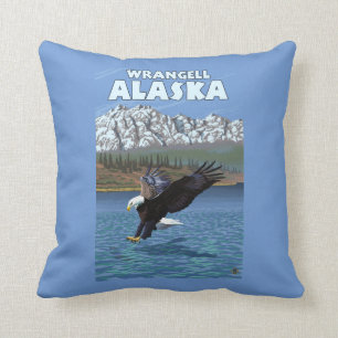 Bald Eagle Diving - Wrangell, Alaska Cushion
