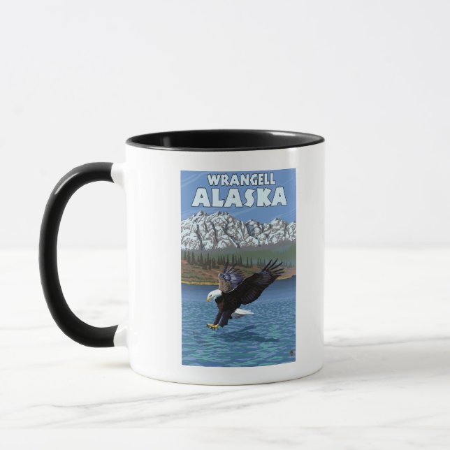 Bald Eagle Diving - Wrangell, Alaska Mug (Left)