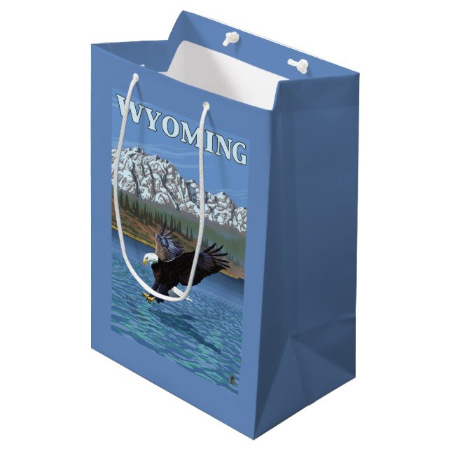 Bald Eagle Diving - Wyoming Medium Gift Bag (Front Angled)
