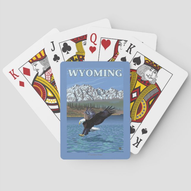 Bald Eagle Diving - Wyoming Playing Cards (Back)