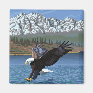 Bald Eagle Diving - Yellowstone National Park Magnet