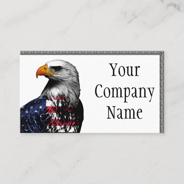 Bald Eagle draped in the American Flag Business Card (Front)