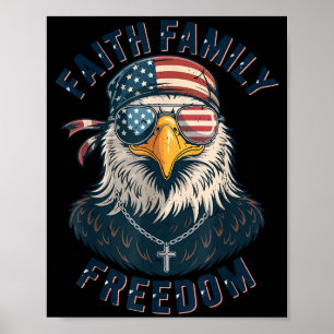 Bald Eagle Faith Family Dom Patriotic Christian Bo Poster