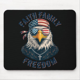 Bald Eagle Faith Family Freedom Patriotic Christia Mouse Pad