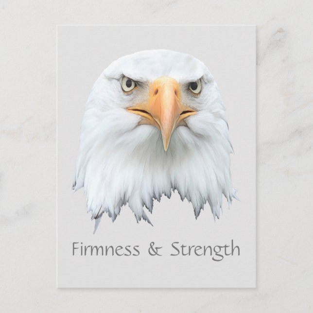 Bald Eagle Firmness & Strength customisable Postcard (Front)