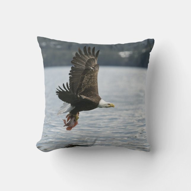 Bald Eagle Fish Retrieval Cushion (Front)