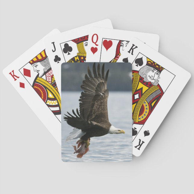 Bald Eagle Fish Retrieval Playing Cards (Back)