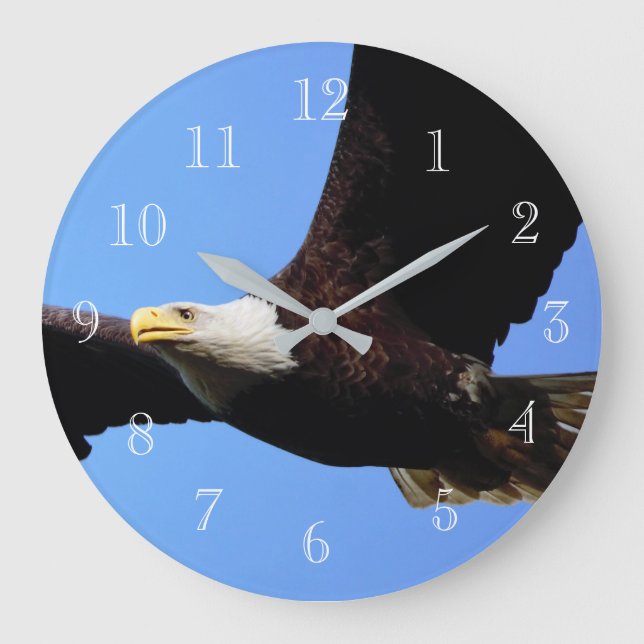 Bald Eagle Flight Large Clock (Front)
