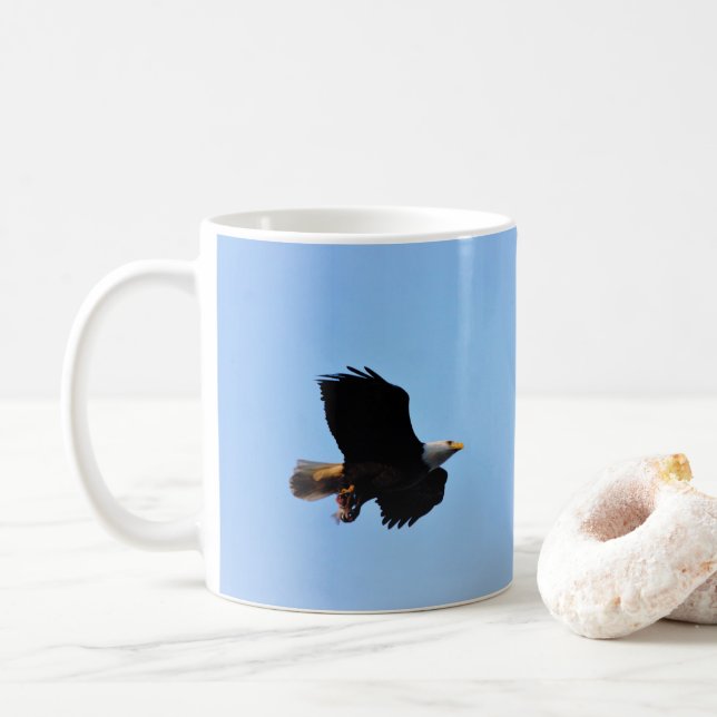 Bald Eagle Flight Profile Coffee Mug (With Donut)