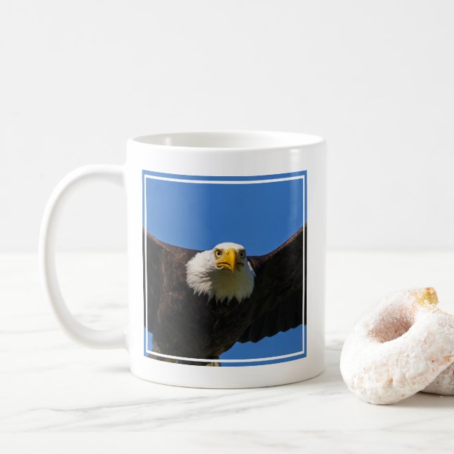 Bald Eagle Flyby Up Close Coffee Mug (With Donut)