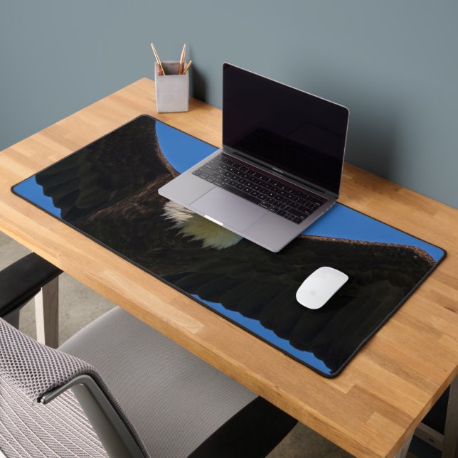 Bald Eagle Flyby Up Close Desk Mat (Office 2)