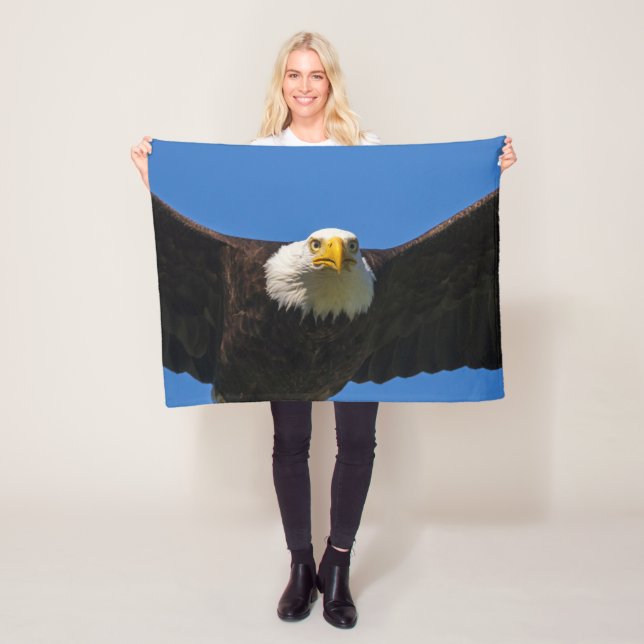 Bald Eagle Flyby Up Close Fleece Blanket (In Situ)