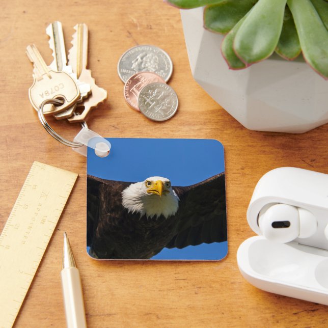Bald Eagle Flyby Up Close Key Ring (Desk)