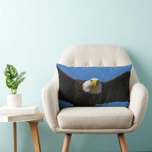 Bald Eagle Flyby Up Close Lumbar Cushion