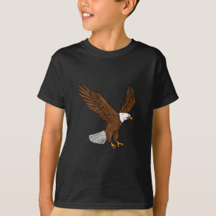 Bald Eagle Flying Drawing T-Shirt