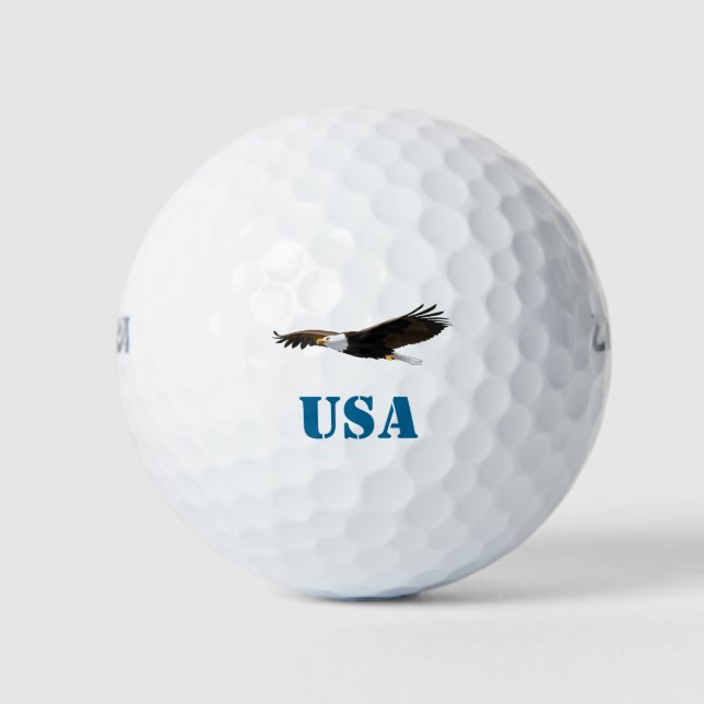 Bald Eagle - Flying free and soaring - USA Golf Balls (Front)