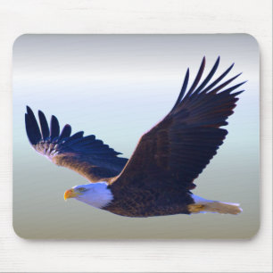 Bald Eagle Flying Mouse Pad